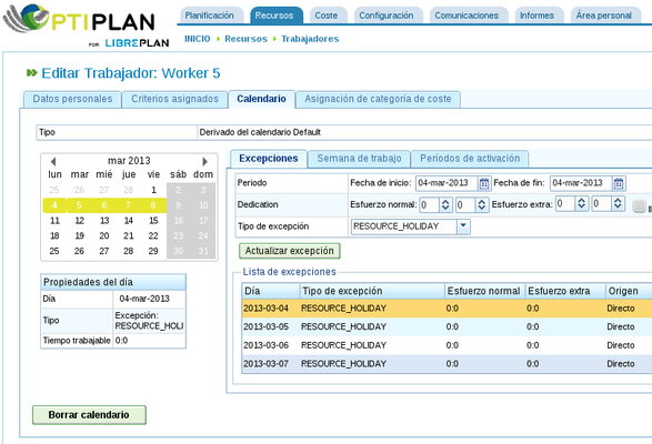 Optiplan4LibrePlan: asignación óptima de recursos en problemas de scheduling